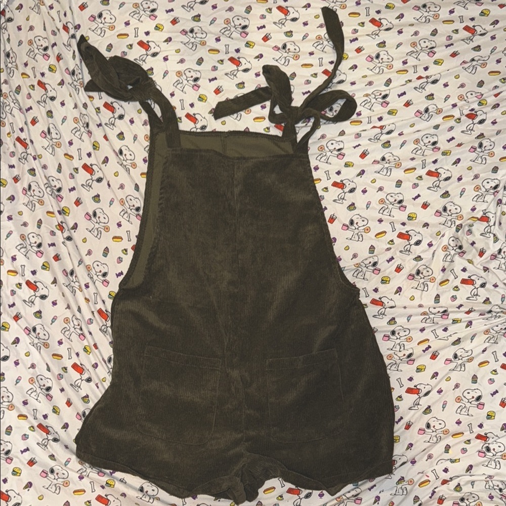 Dark Green Corduroy Overalls